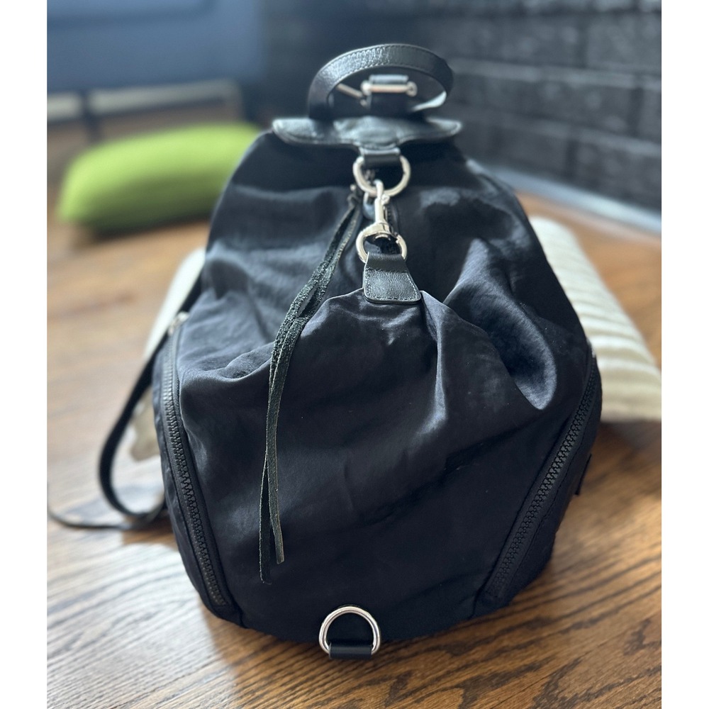 Rebecca Minkoff Julian Backpack Womens OS Black Nylon Travel Bag Slouchy Edgy